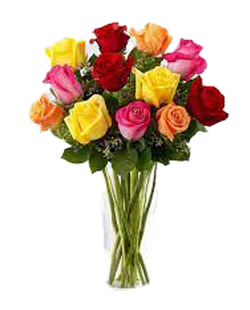 mixed-roses-in-a-vase